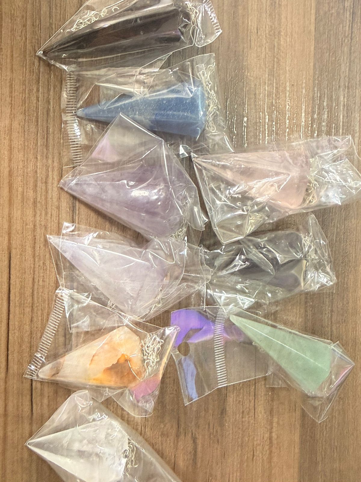 Pêndulo Natural Facetado De Cristal para Reiki E Radiestesia - Cores Diversas - Imagem 2