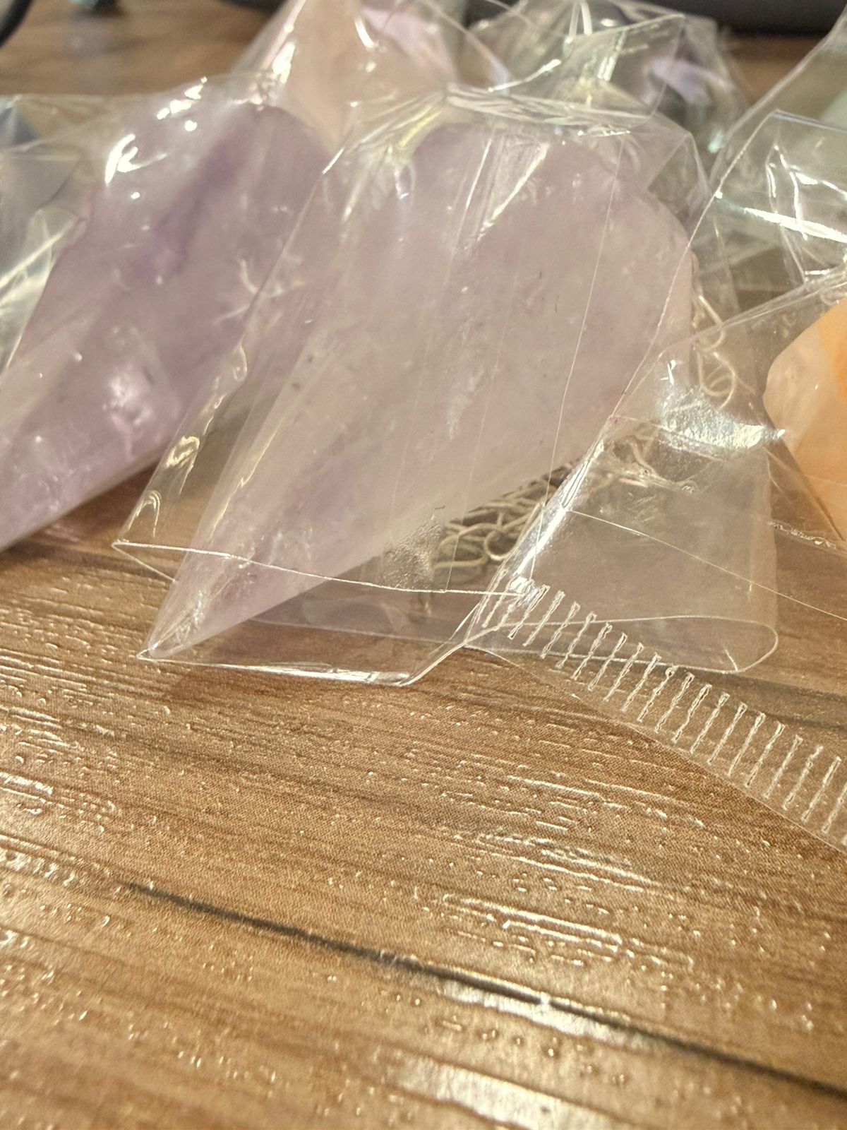 Pêndulo Natural Facetado De Cristal para Reiki E Radiestesia - Cores Diversas - Imagem 3
